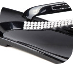trendy dames slipper en strandslipper met strass en strik